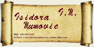 Isidora Mumović vizit kartica